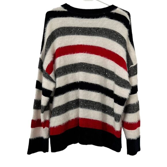 Tommy Hilfiger Striped Crew Neck Sweater Womens size Large. Sequin accen… - Picture 9 of 9